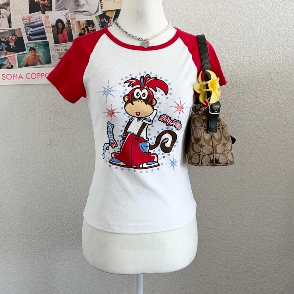 Vintage Y2K Deadstock Monkey Graphic Baby Tee T-Shirt
